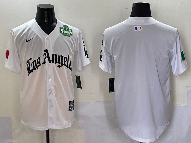 Men Los Angeles Dodgers Blank White Five generations Joint Name 2025 Nike MLB Jersey style 2